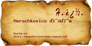 Herschkovics Ádám névjegykártya